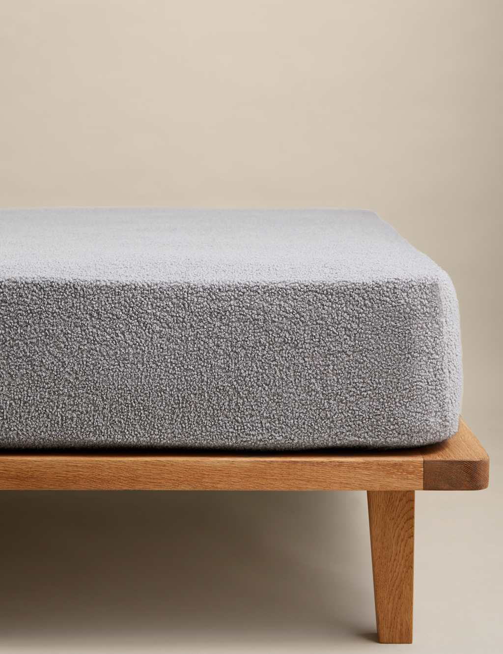 M&S Borg Fleece Deep Fitted Sheet Light Grey