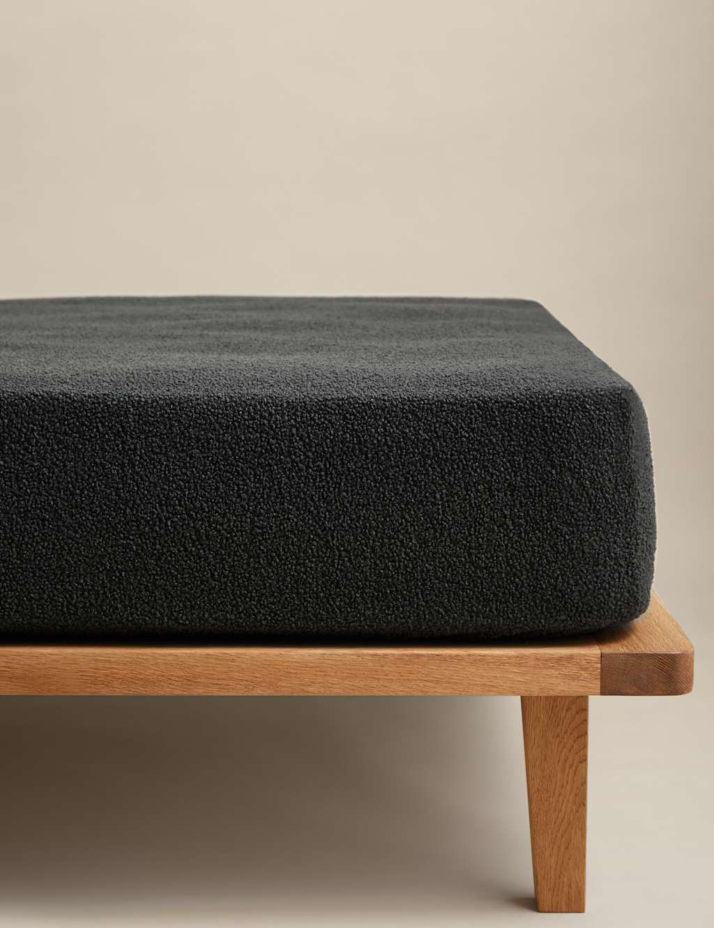 M&S Borg Fleece Deep Fitted Sheet Charcoal