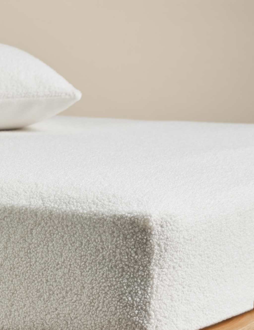 M&S Borg Fleece Deep Fitted Sheet White