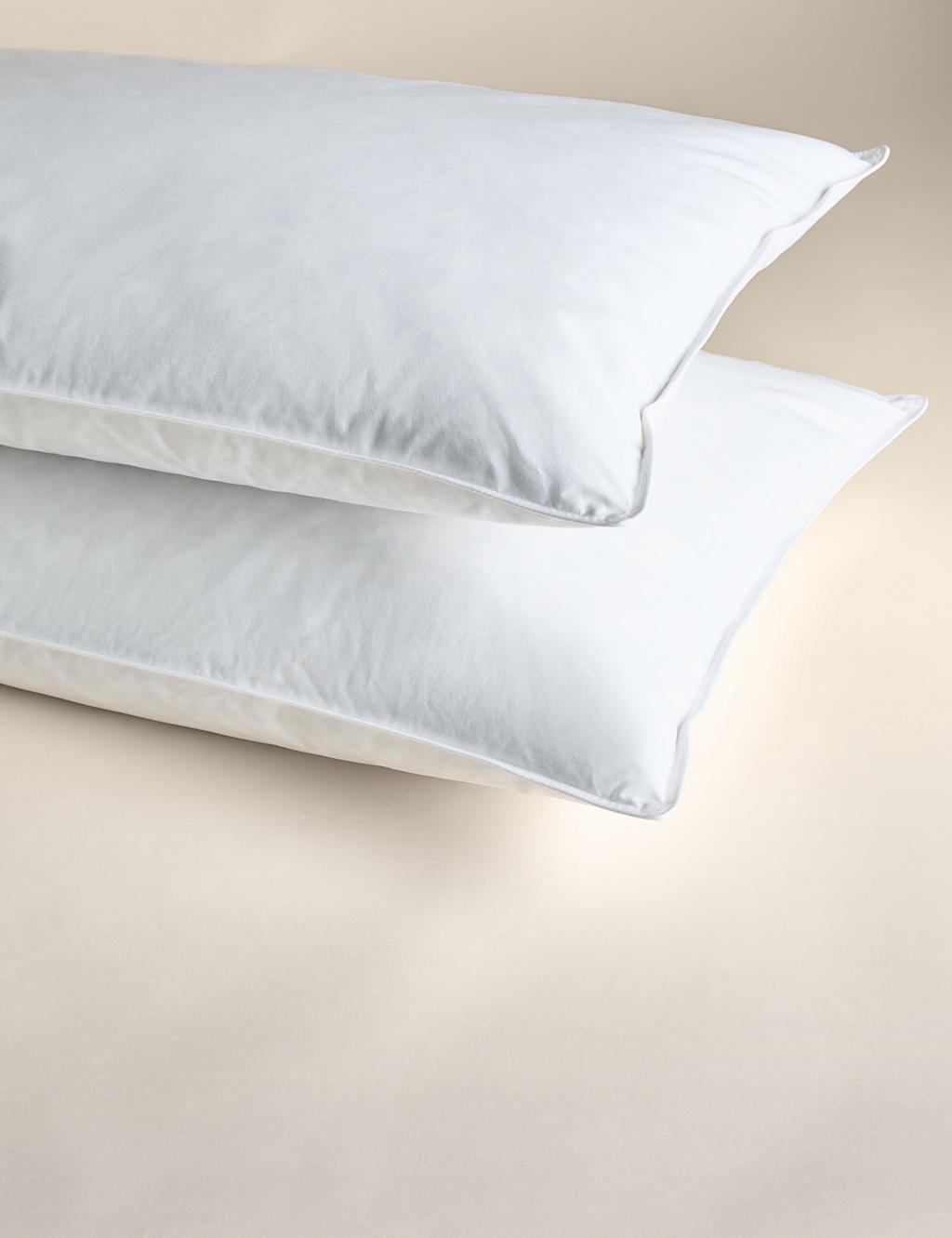 M&S 2 Pack Goose Feather & Down Soft Pillows White
