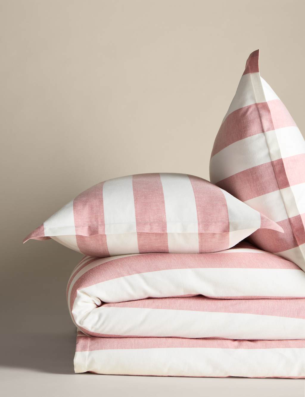 Linen Blend Striped Bedding Set
