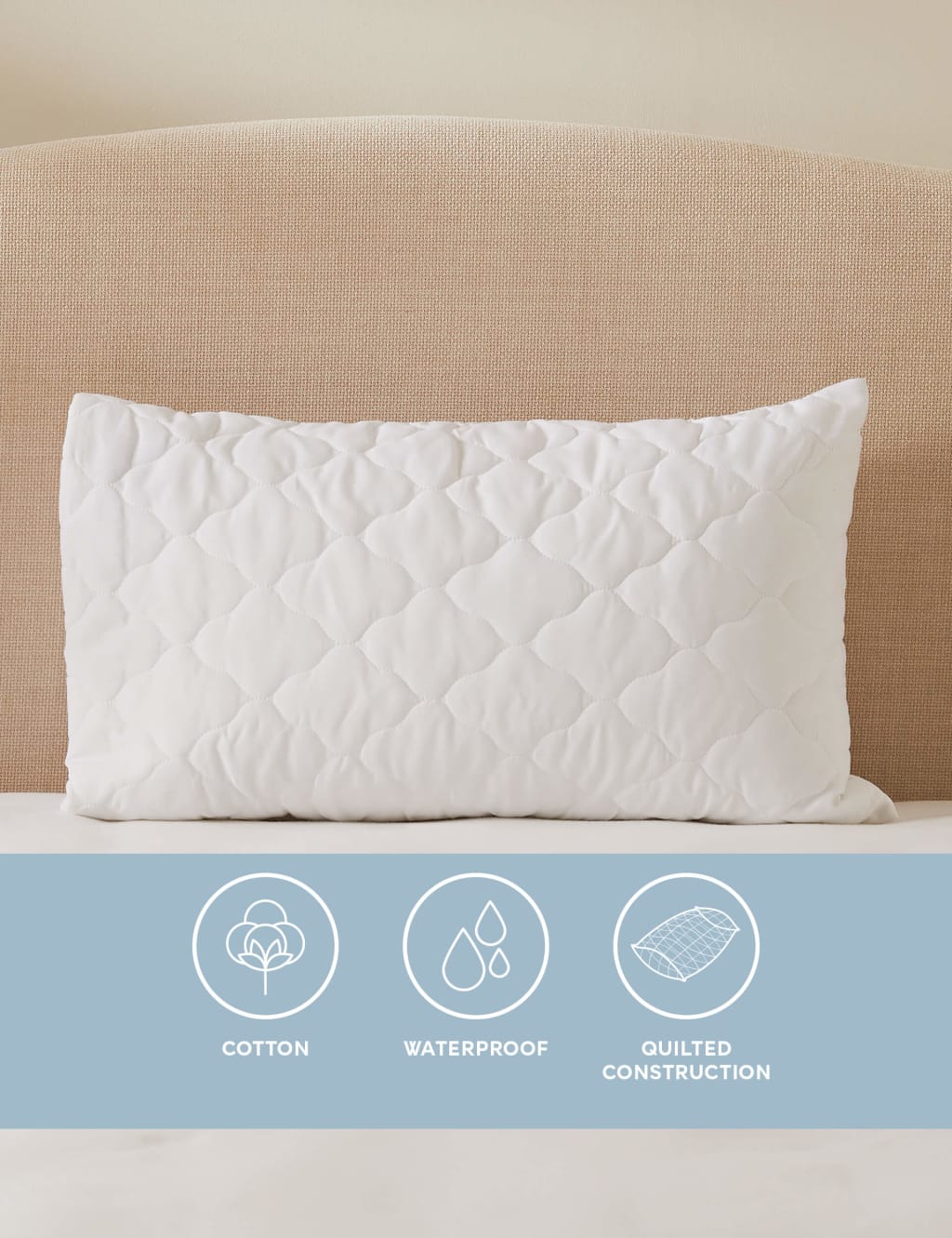 2pk Quilted Waterproof Pillow Protectors