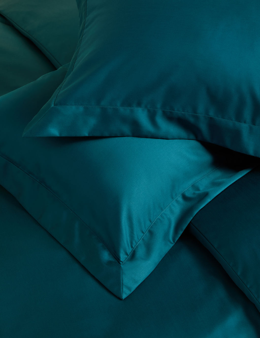 M&S 2 Pack Egyptian Cotton Sateen 400 Thread Count Oxford Pillowcases Dark Teal
