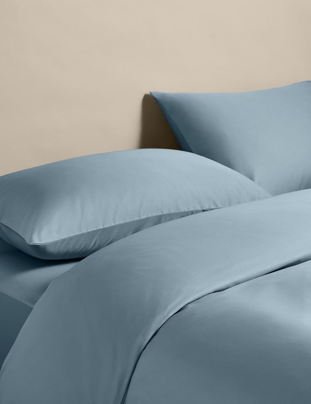 M&S Egyptian Cotton 400 Thread Count Silky Bedding Set Dusty Blue