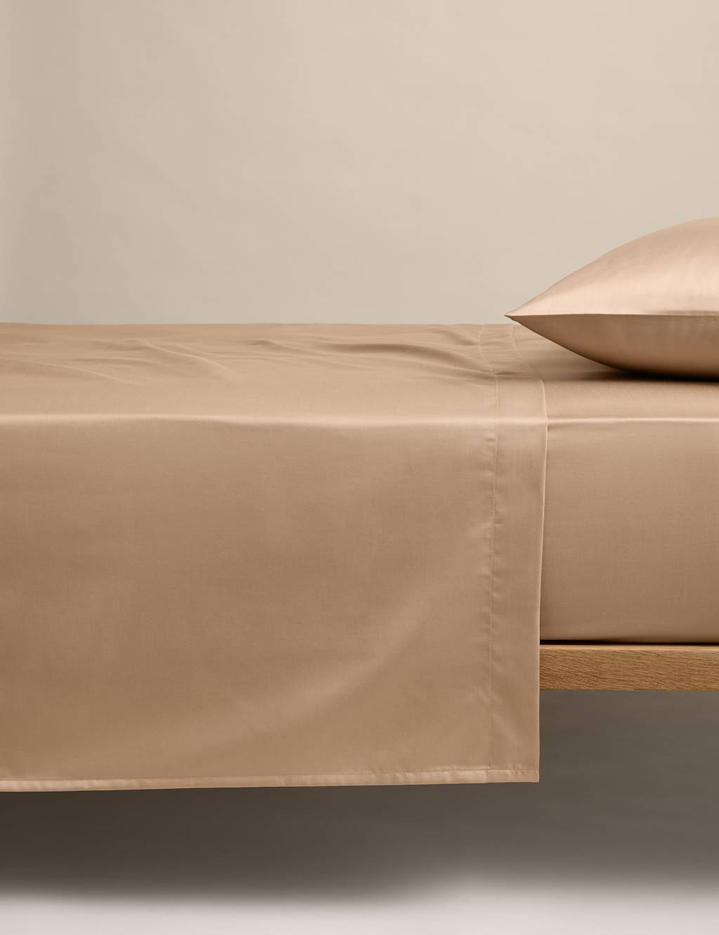 M&S Egyptian Cotton 400 Thread Count Silky Flat Sheet Biscuit