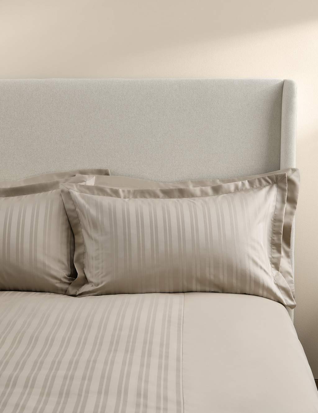 2 Pack Pure Cotton Stripe Jacquard Pillowcases