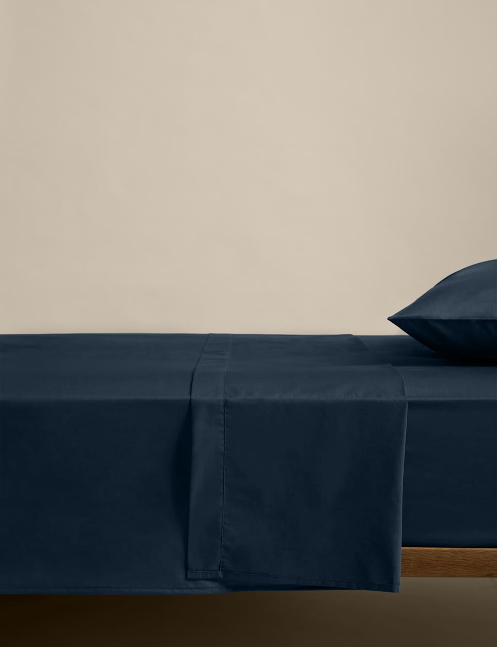 M&S Cotton Rich Flat Sheet Navy