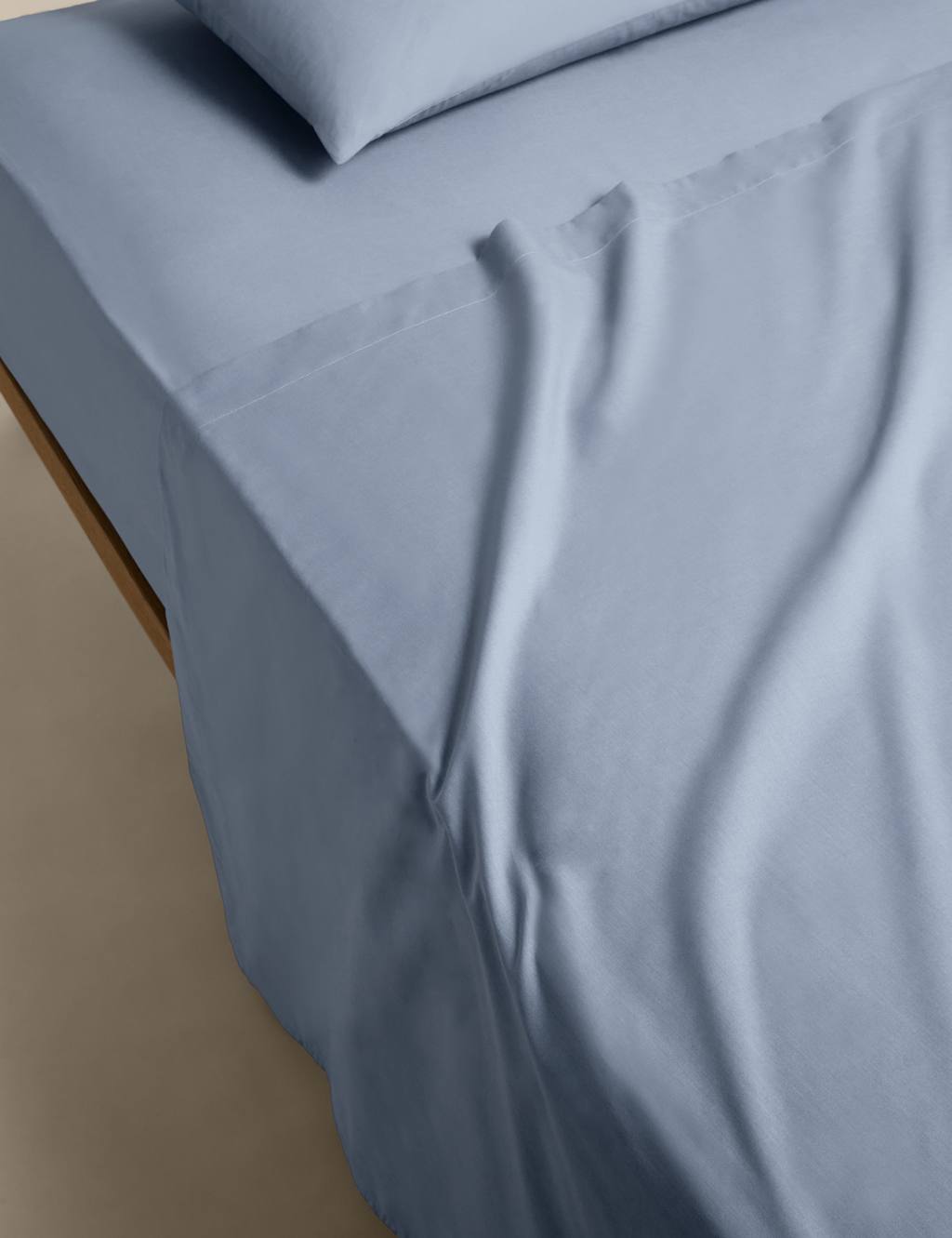 M&S Cotton Rich Flat Sheet Dusty Blue