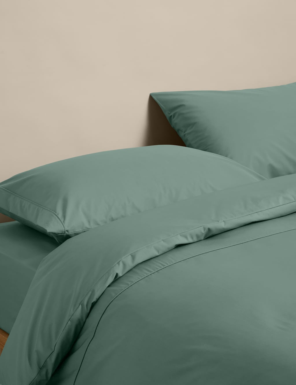 M&S Egyptian Cotton 230 Thread Count Bedding Set Smokey Green