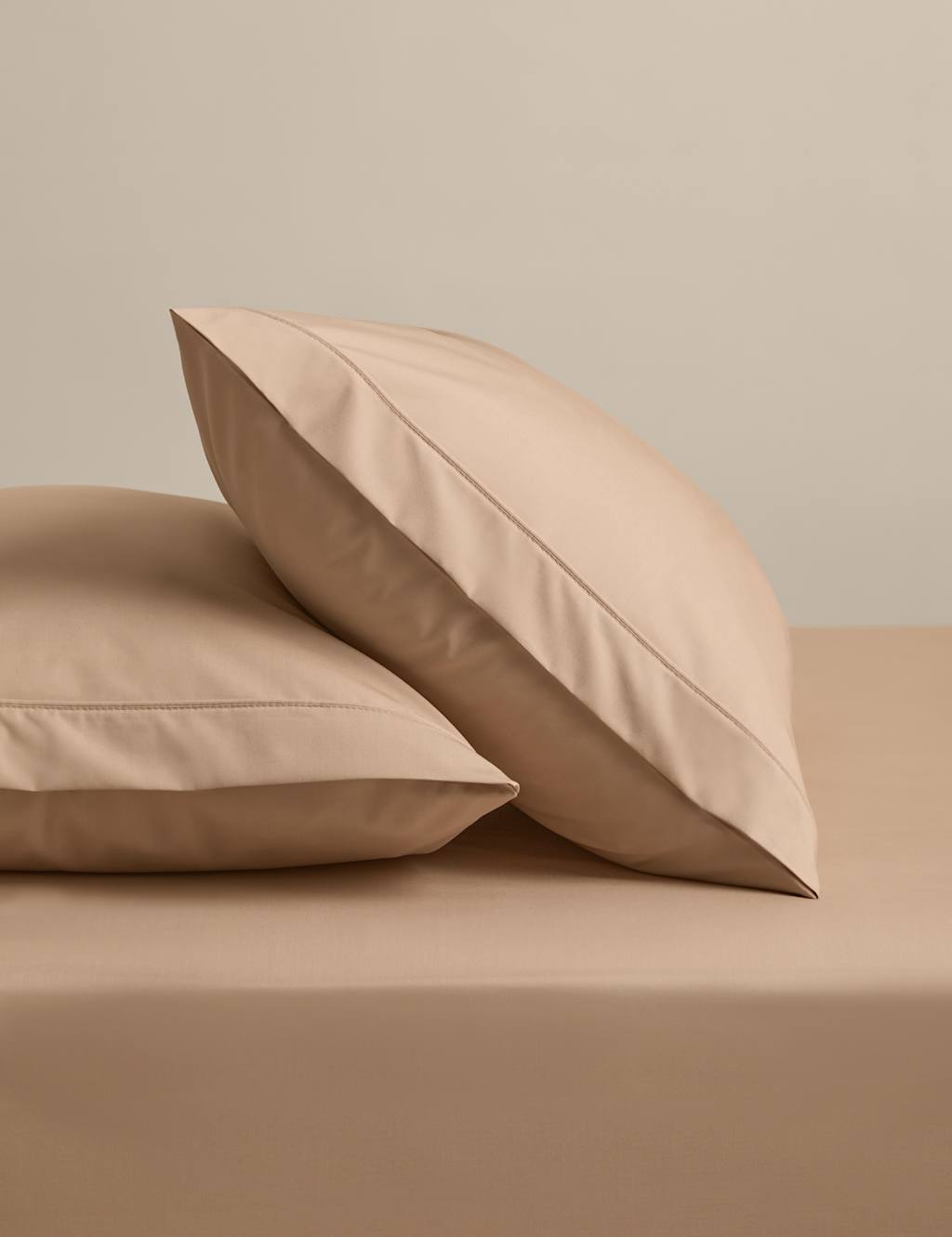 M&S 2 Pack Egyptian Cotton Pillowcases Biscuit