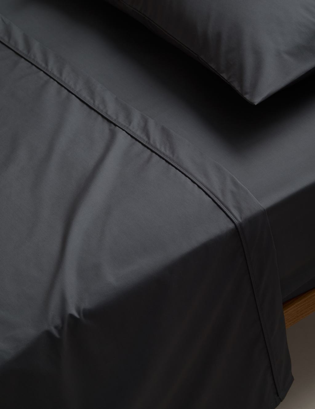 M&S Egyptian Cotton 230 Thread Count Flat Sheet Charcoal