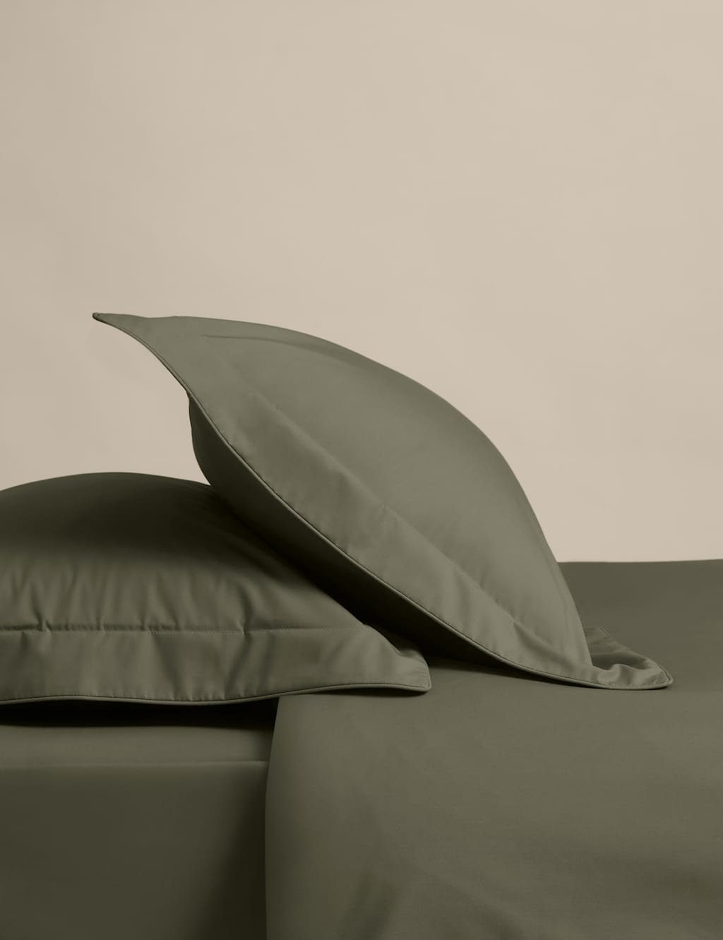 M&S 2 Pack Egyptian Cotton Oxford Pillowcases Khaki