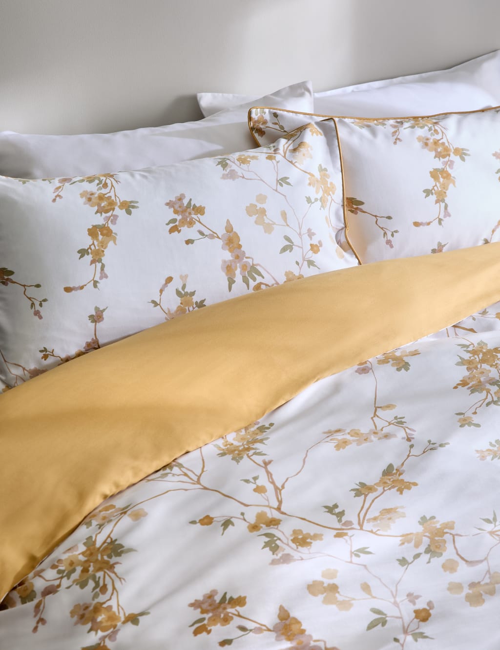 Pure Cotton Sateen Trailing Cherry Blossom Bedding Set