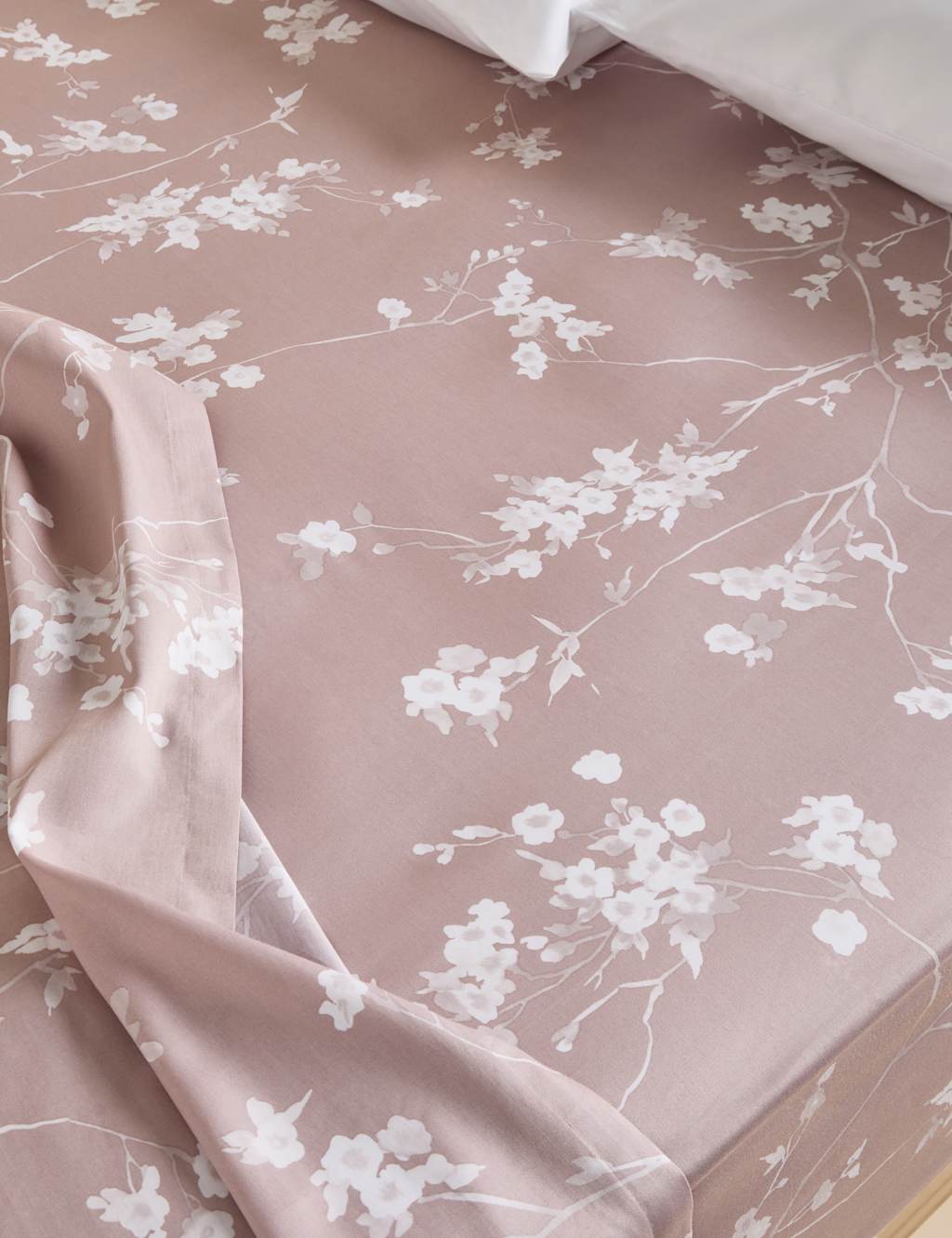 Egyptian Cotton Sateen Cherry Blossom Deep Fitted Sheet