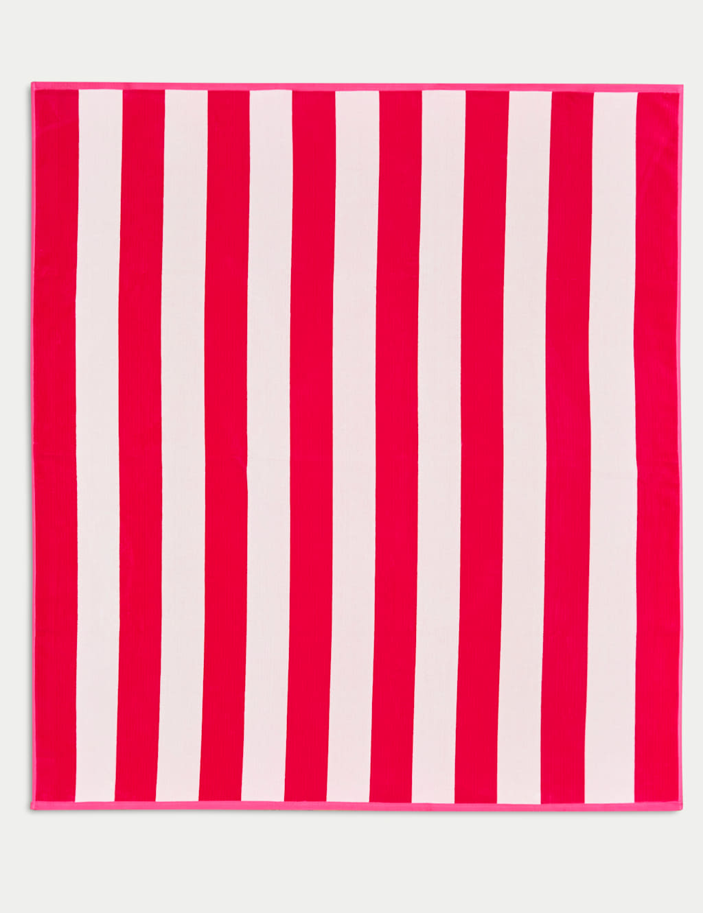 M&S Pure Cotton Extra Large Striped Beach Towel Fuchsia