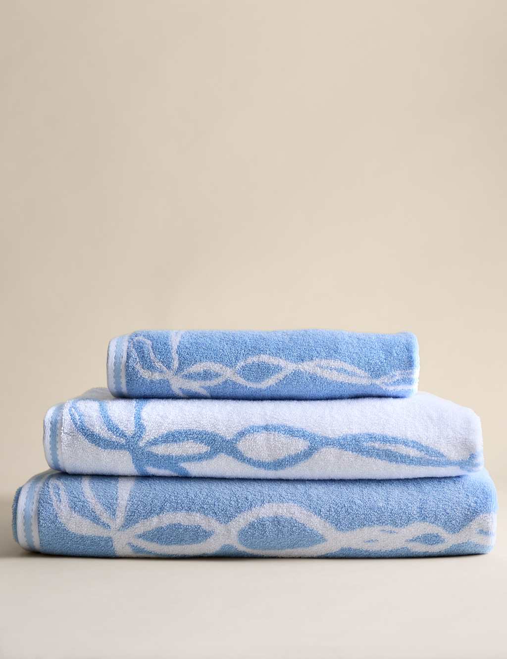 M&S Pure Cotton Bow Towel Light Blue