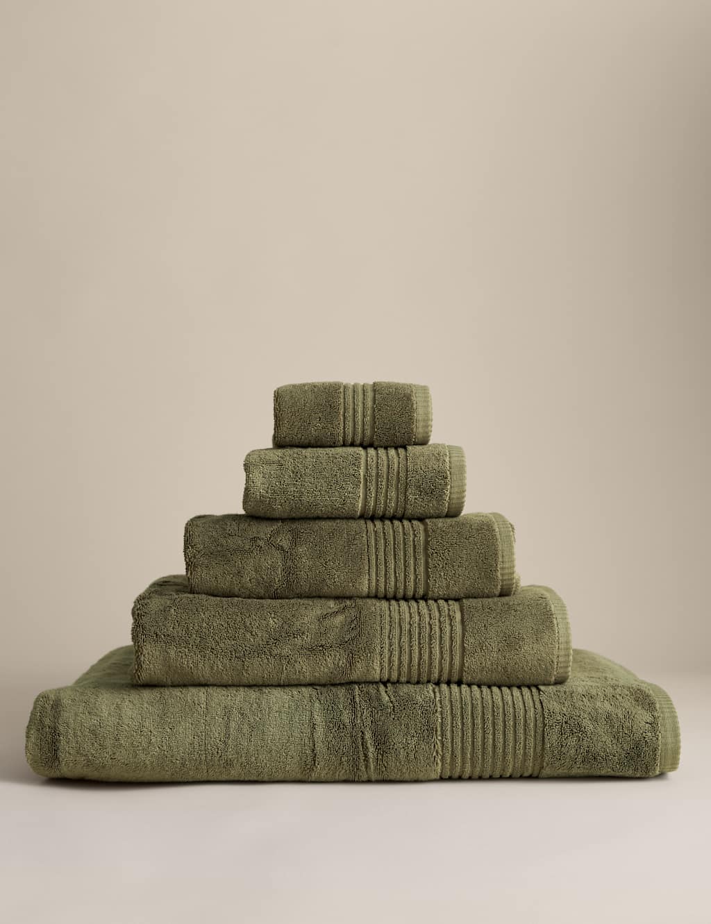 M&S Luxury Egyptian Cotton Towel Olive