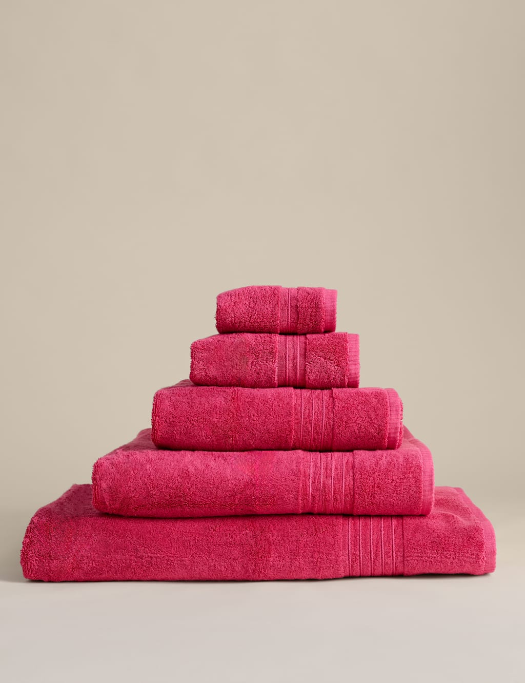 M&S Egyptian Cotton Towel - 2 Pack Face Towels - Bright Pink