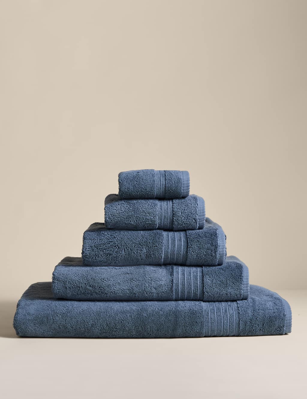 M&S Egyptian Cotton Towel - 2 Pack Face Towels - Slate Blue