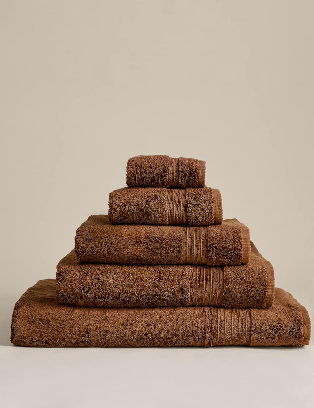 M&S Egyptian Cotton Towel - 2 Pack Face Towels - Amber