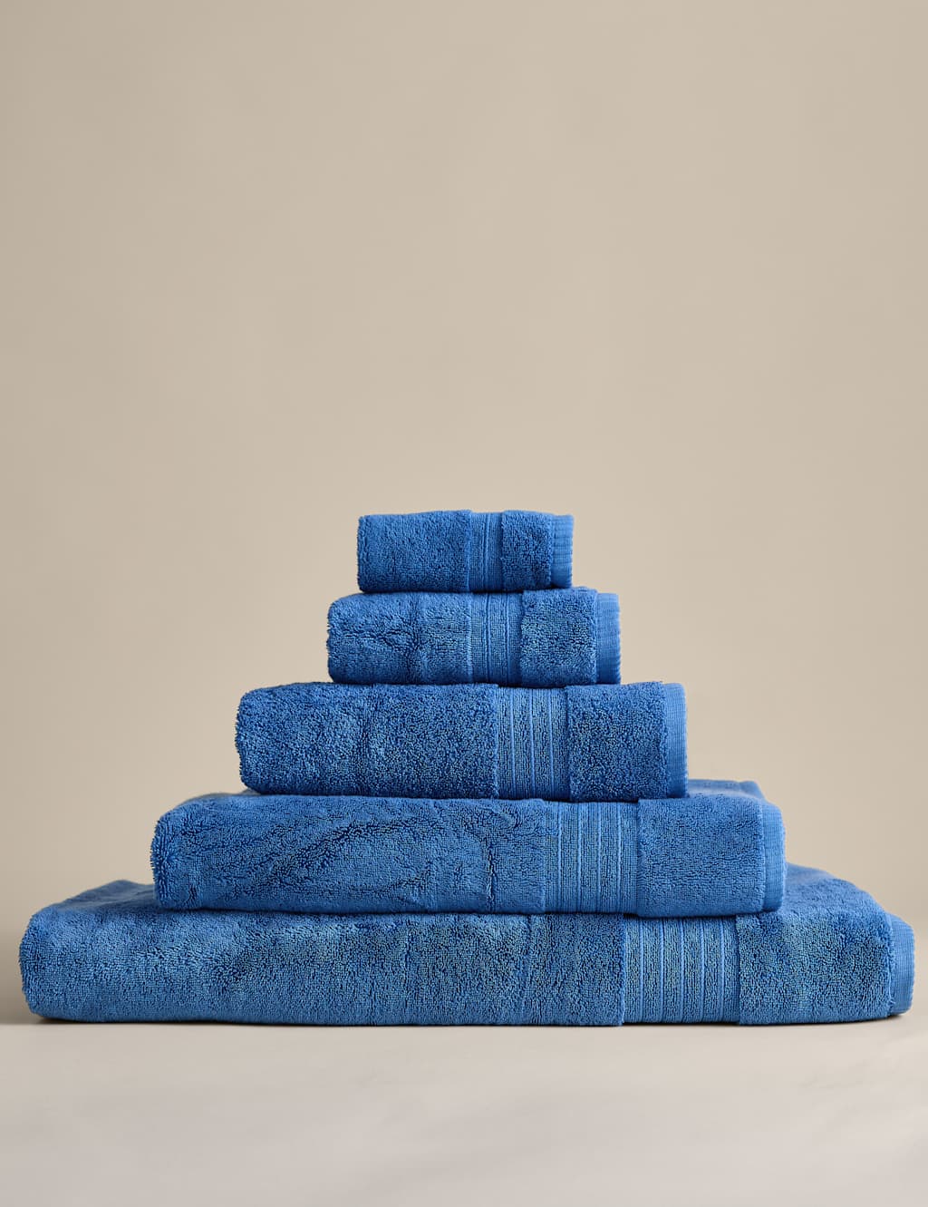 M&S Egyptian Cotton Towel - 2 Pack Face Towels - Bright Blue