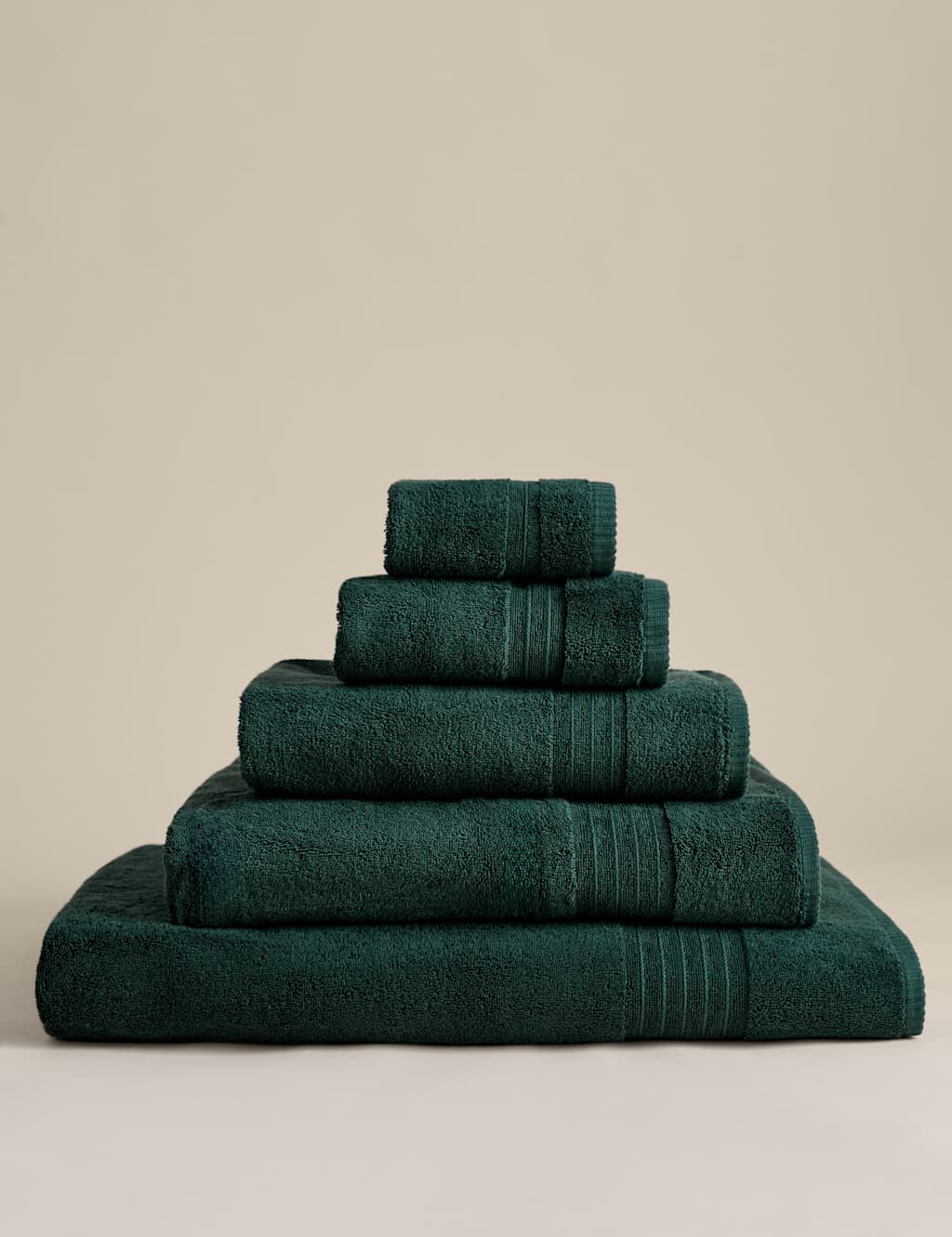 M&S Egyptian Cotton Towel - 2 Pack Face Towels - Bottle Green