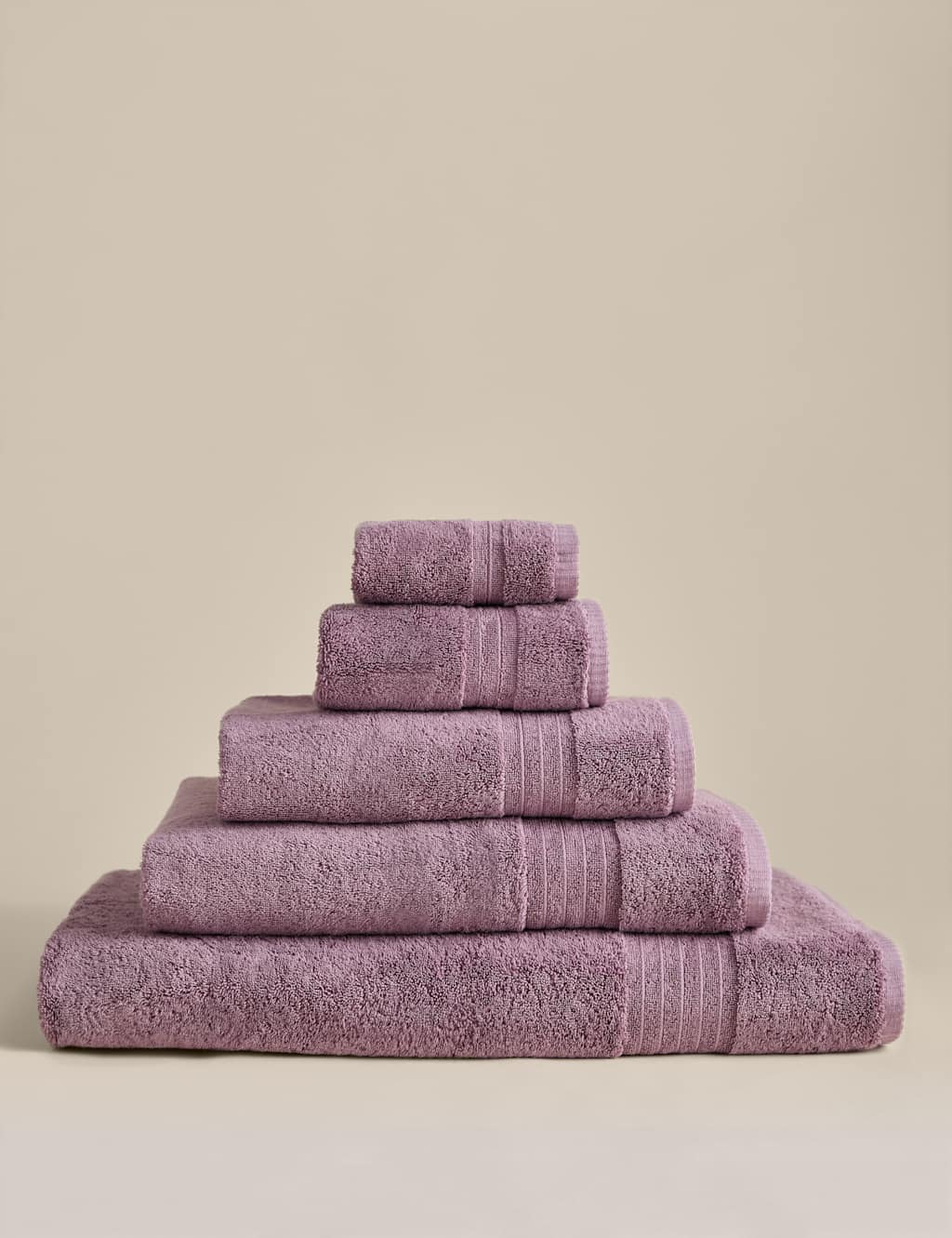 M&S Egyptian Cotton Towel - 2 Pack Face Towels - Mauve