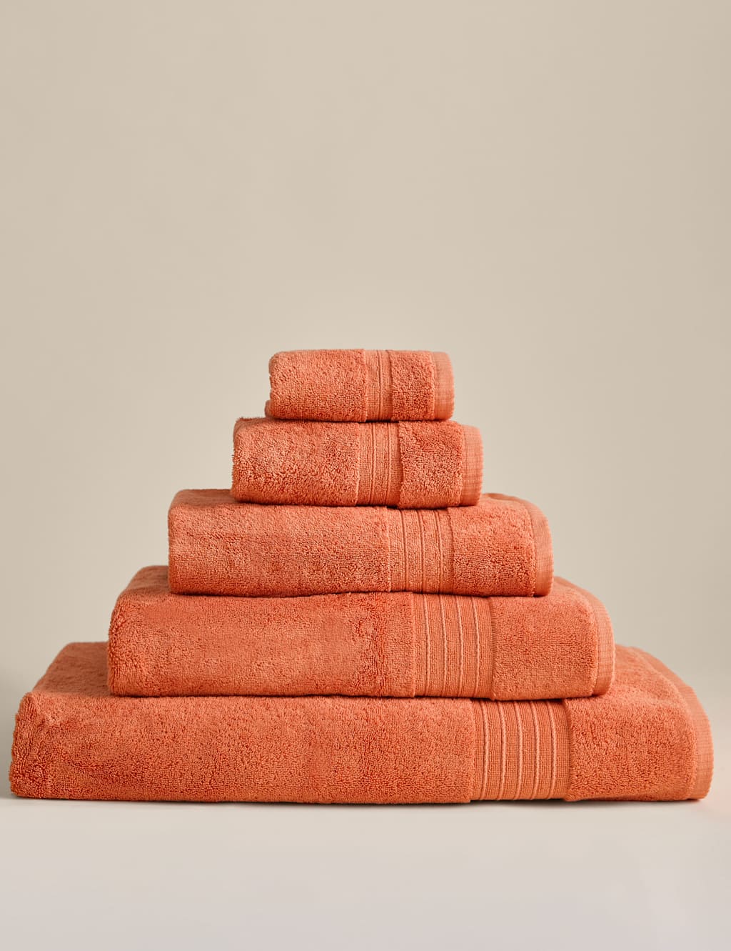 M&S Egyptian Cotton Towel - 2 Pack Face Towels - Orange