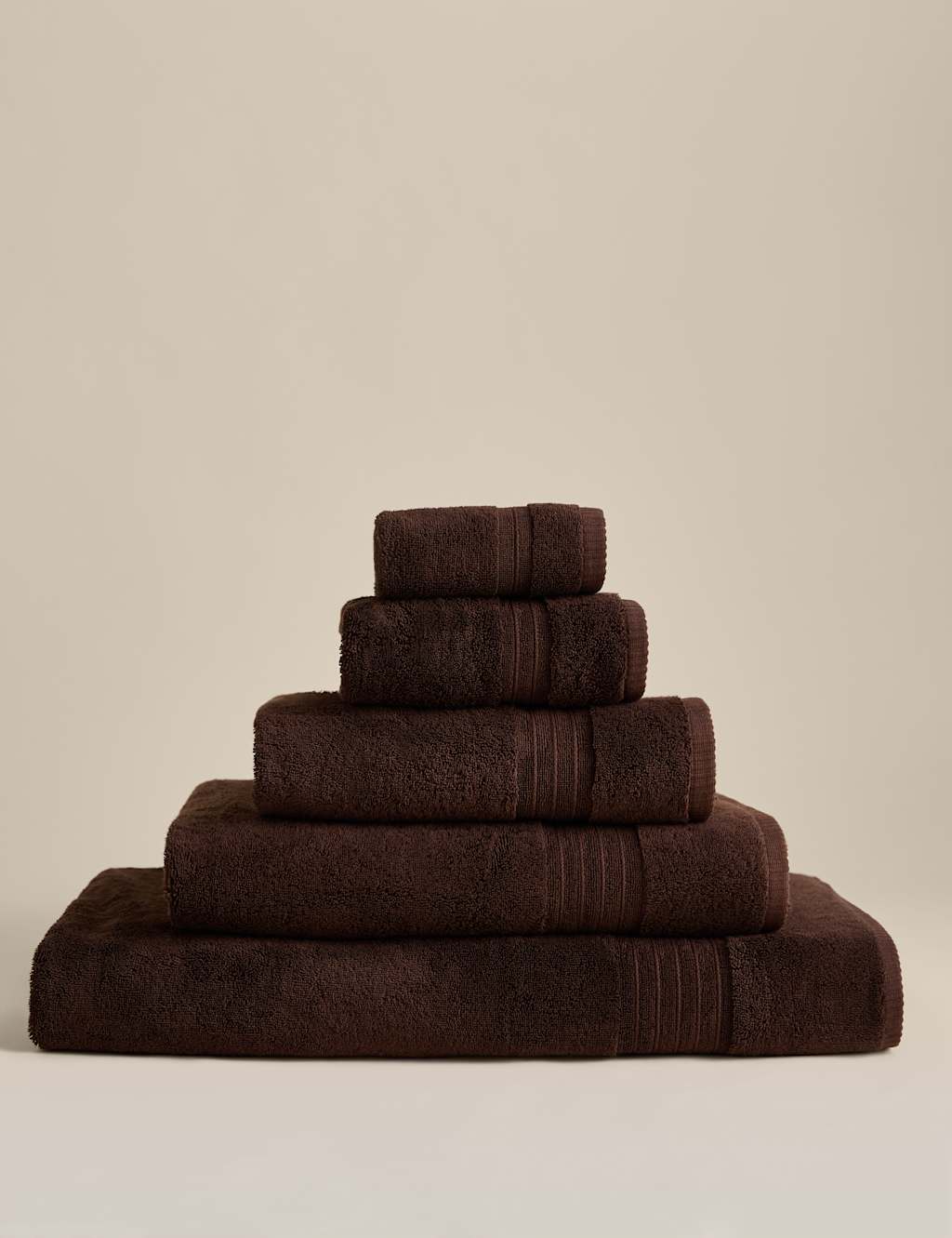 M&S Egyptian Cotton Towel - 2 Pack Face Towels - Chocolate