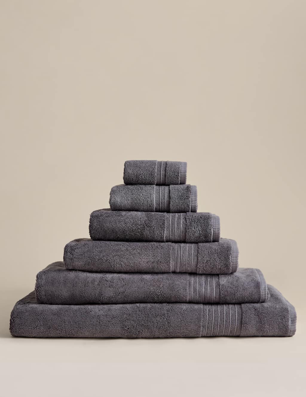 M&S Egyptian Cotton Towel - 2 Pack Face Towels - Charcoal