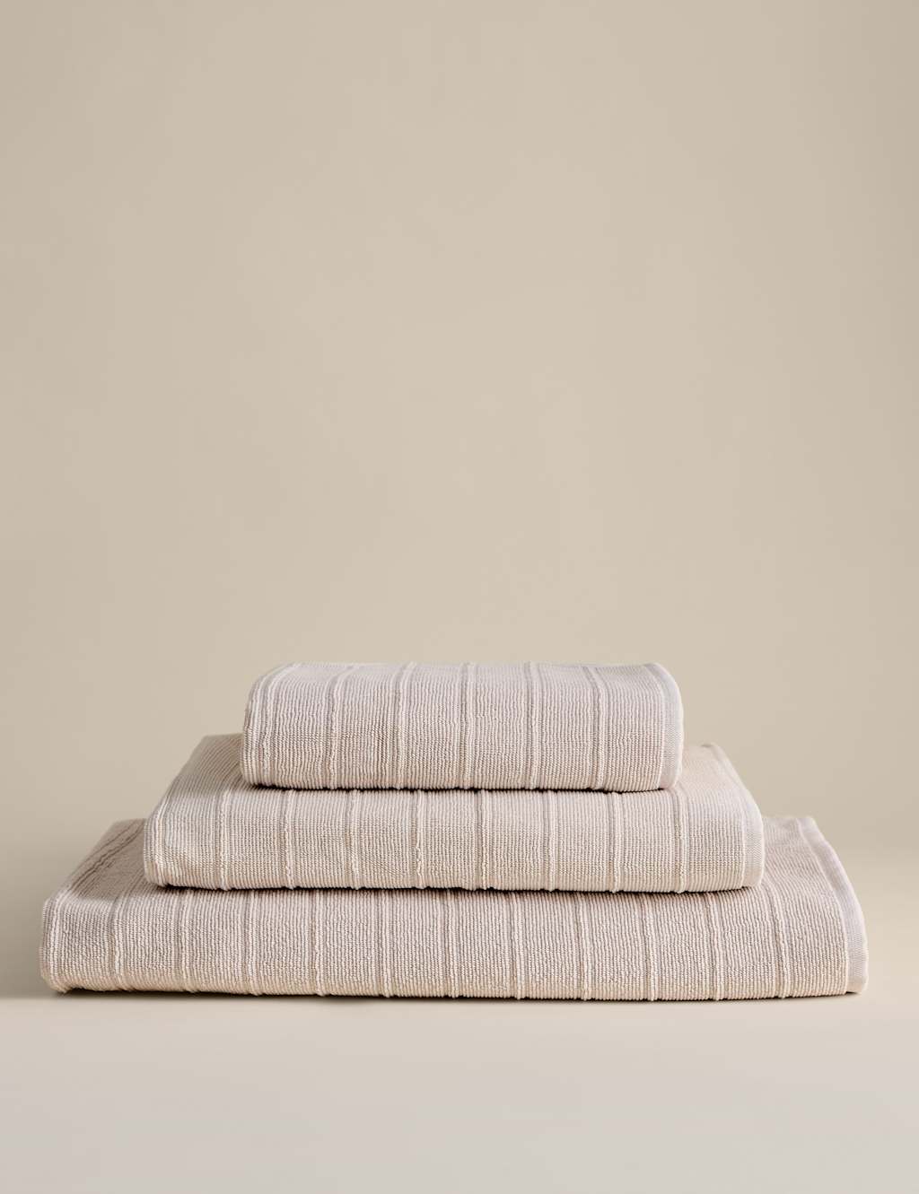 M&S Egyptian Cotton Striped Towel - Bath Sheet - Linen