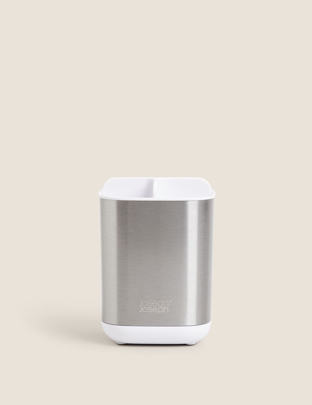 Joseph Joseph Steel Toothbrush Holder White