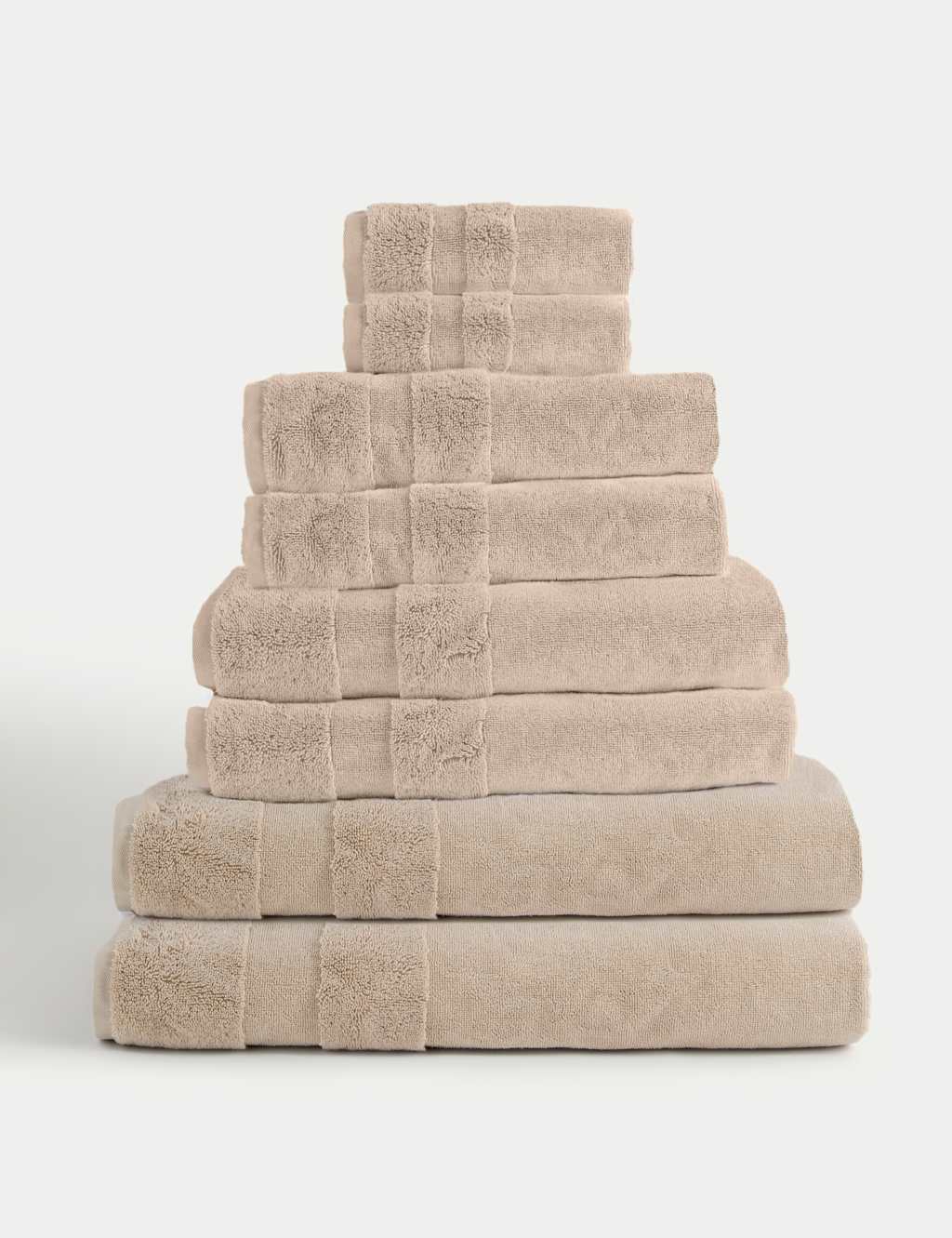 M&S Set of 2 Ultimate Luxury Turkish Cotton Towels Stone