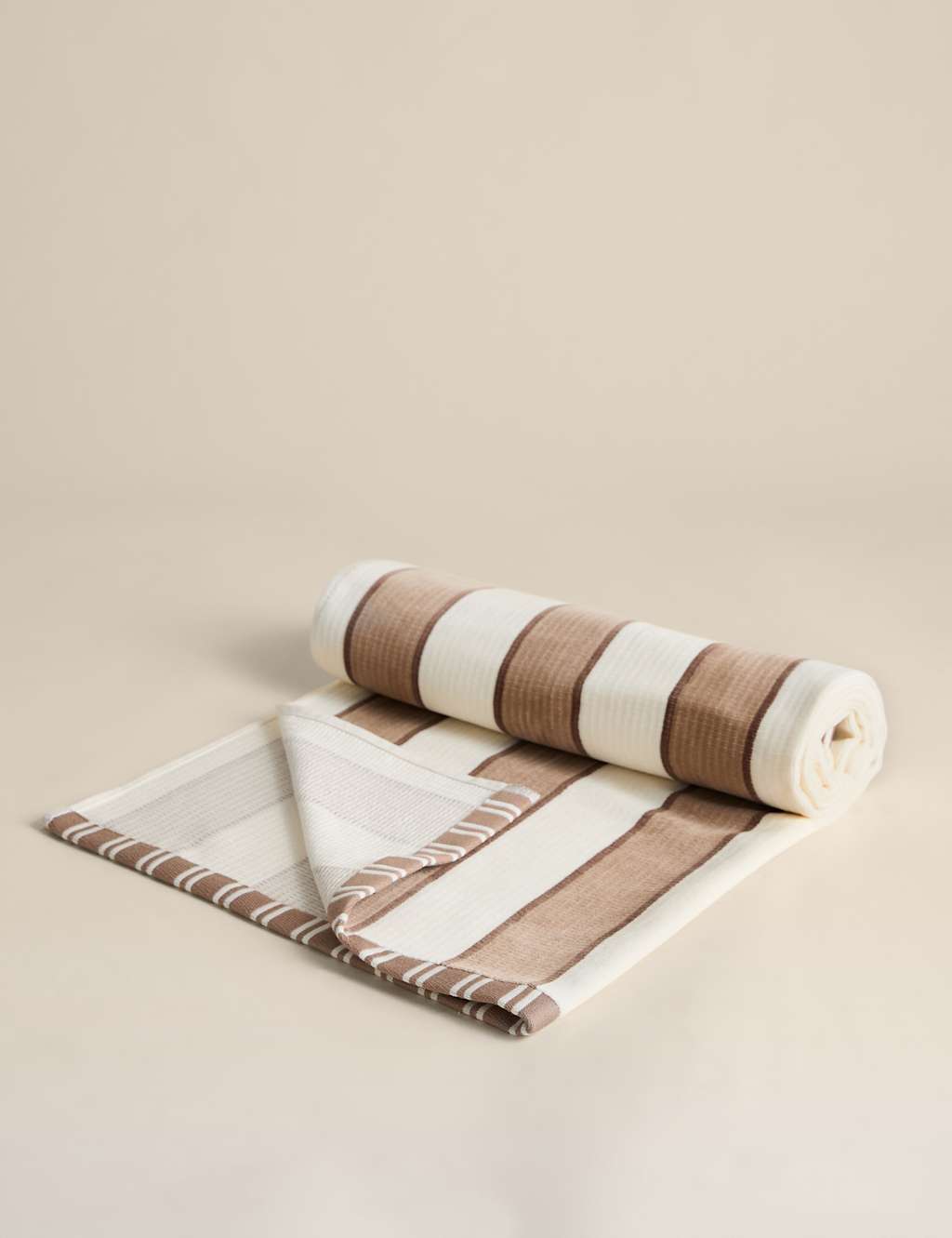 M&S Pure Cotton Sand Resistant Beach Towel - Neutral