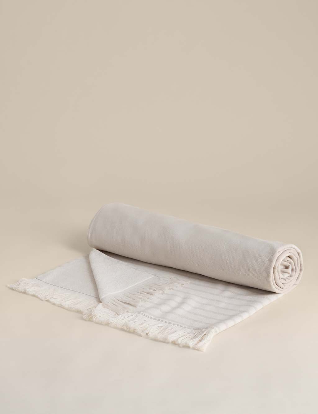 M&S Pure Cotton Hammam Beach Towel - Neutral