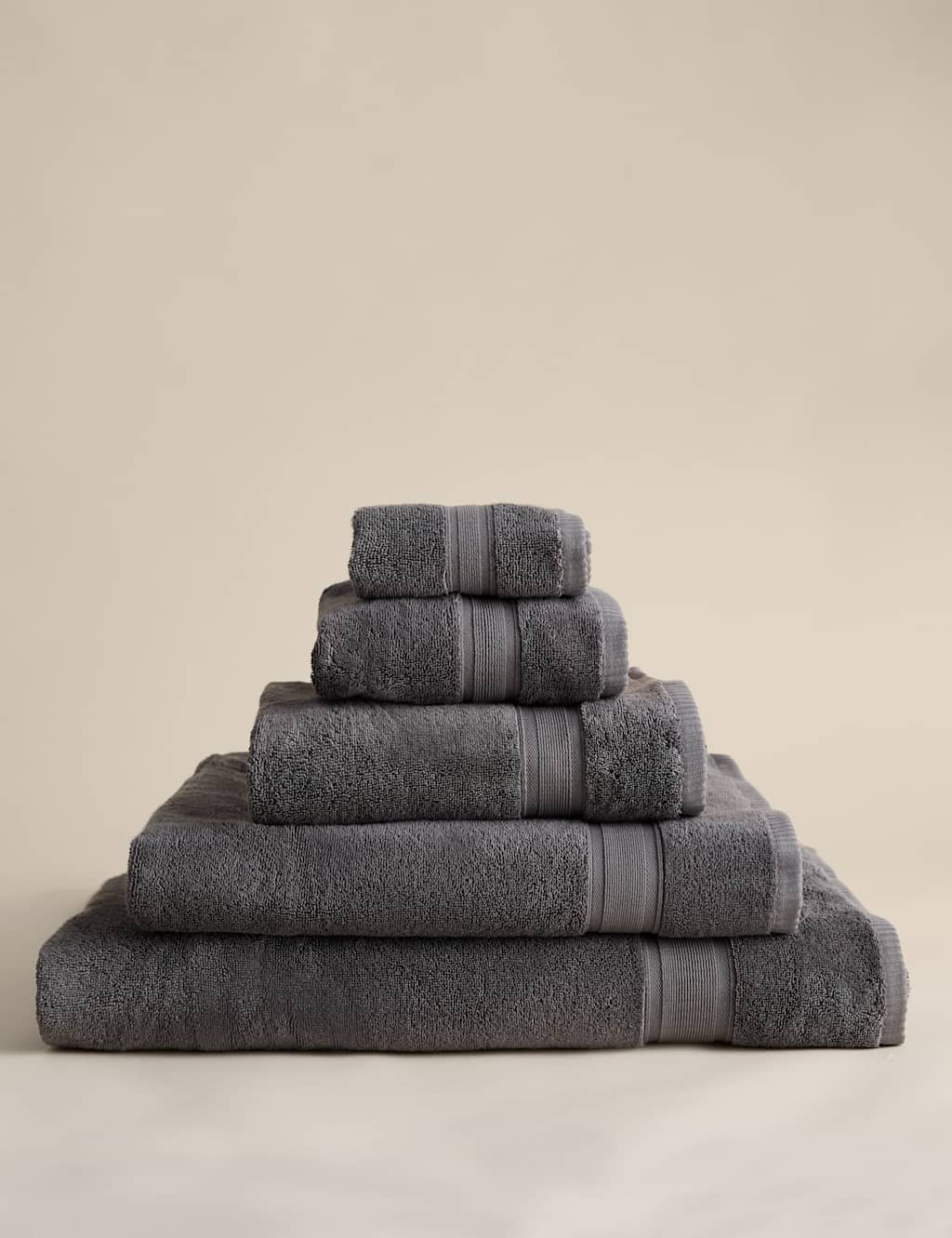 M&S Super Soft Pure Cotton Towel - Bath Towel - Charcoal Mix