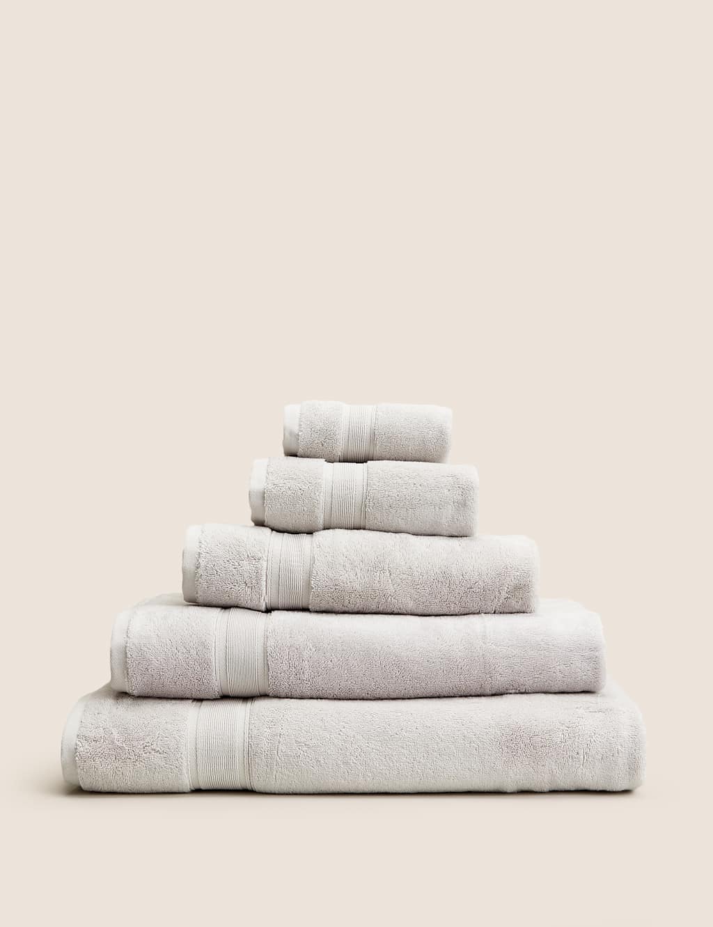 M&S Heavyweight Super Soft Pure Cotton Towel Light Grey