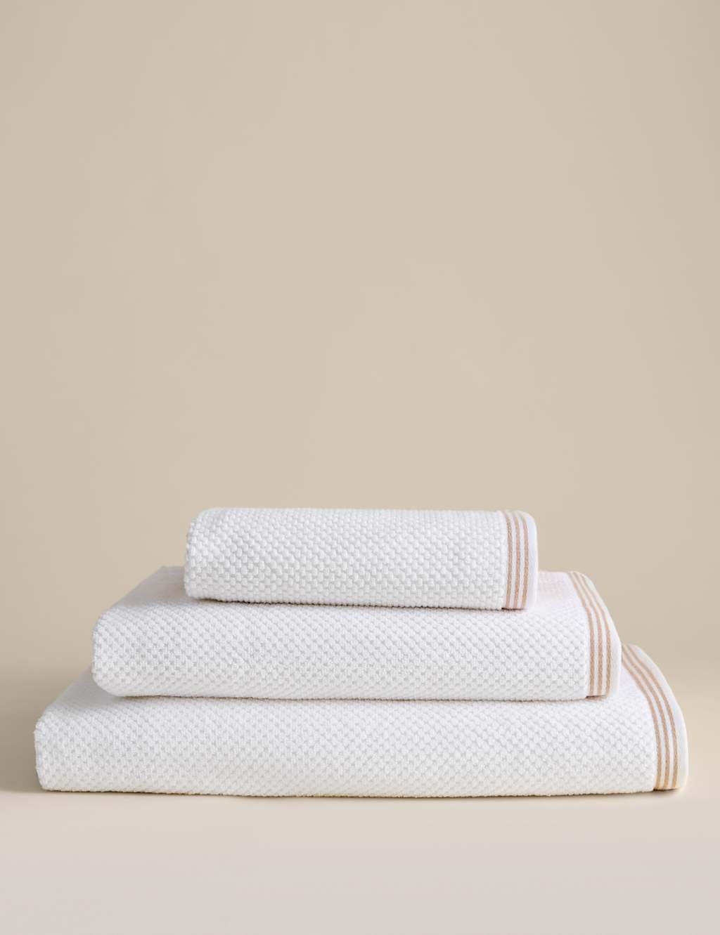 M&S Pure Soft Cotton Rice Weave Towel - Bath Sheet - White