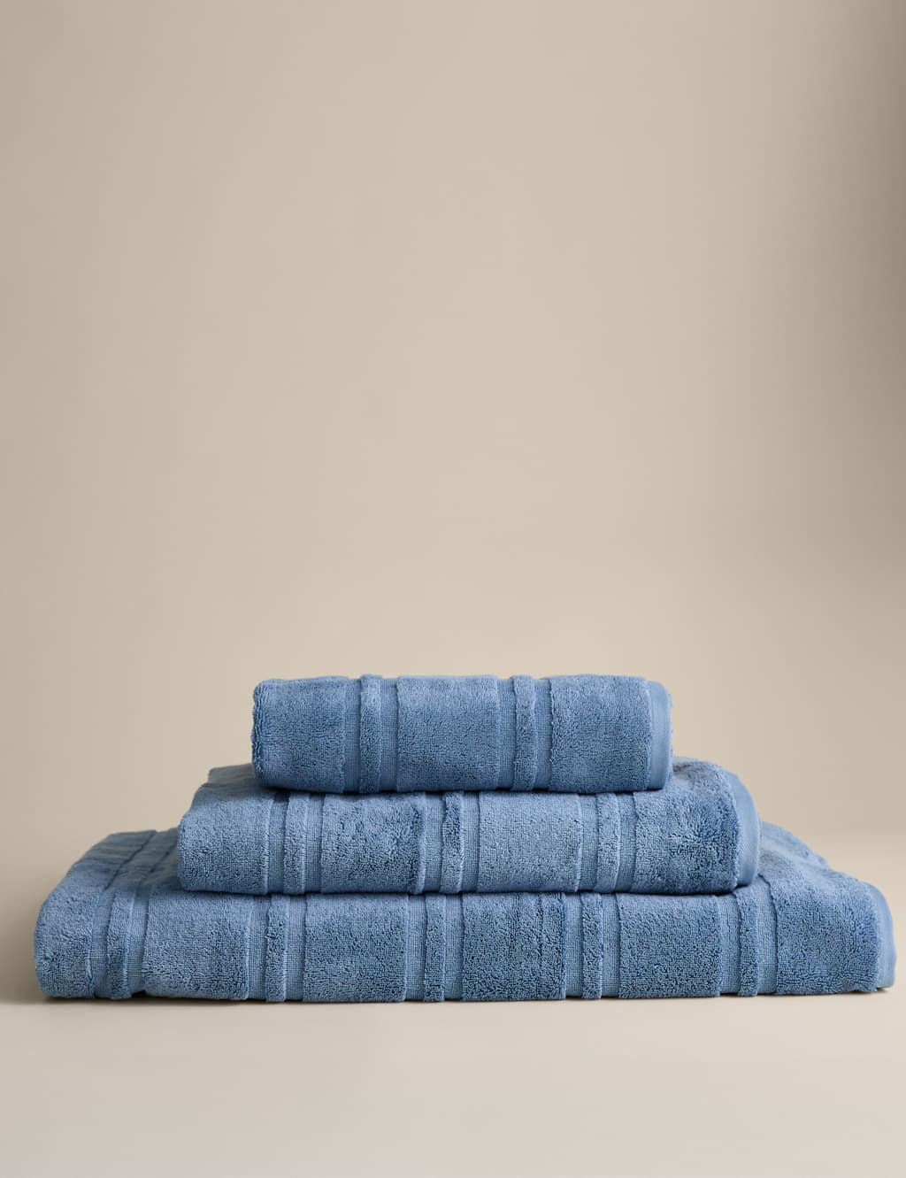 M&S Luxury Egyptian Cotton Striped Towel Denim