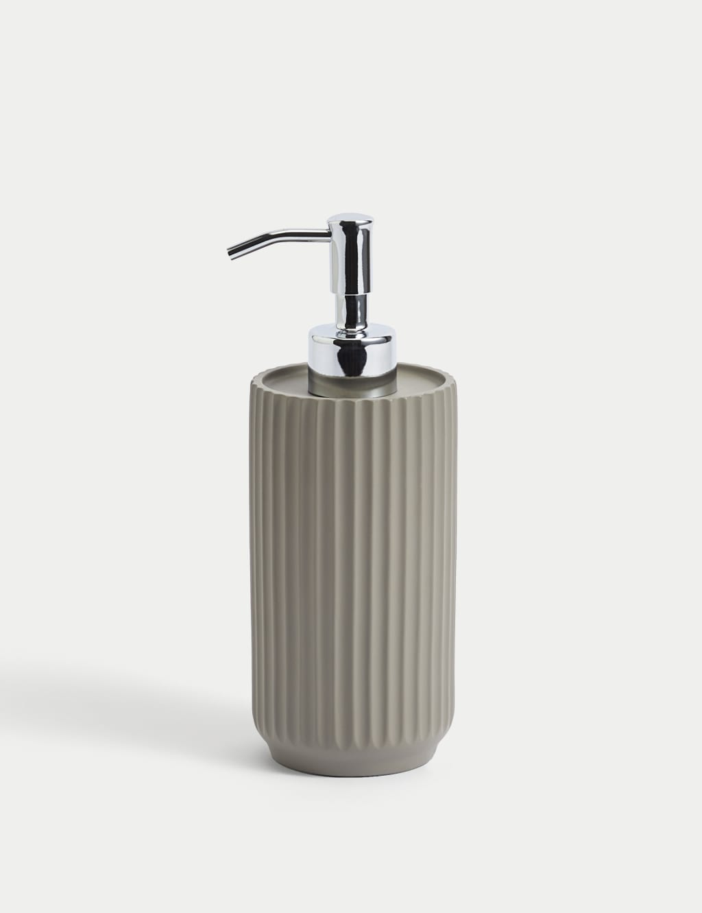 M&S Ribbed Resin Soap Dispenser Putty