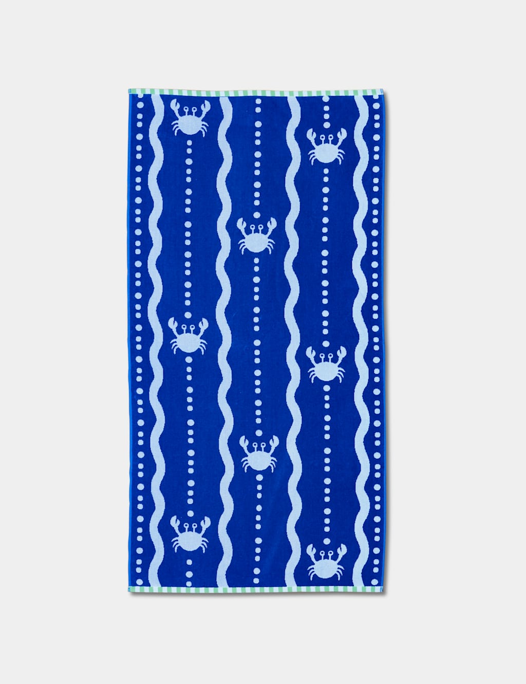 Pure Cotton Wave Crab Beach Towel