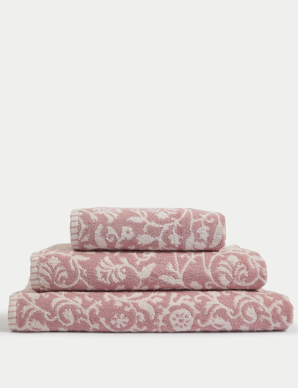 Pure Cotton Woodblock Floral Towel