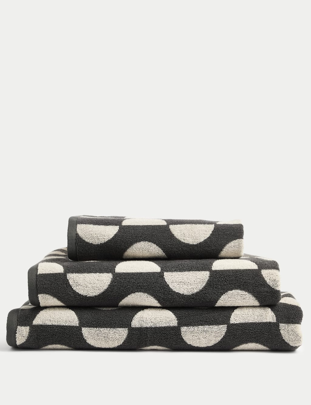 Pure Cotton Geometric Semi Circle Towel
