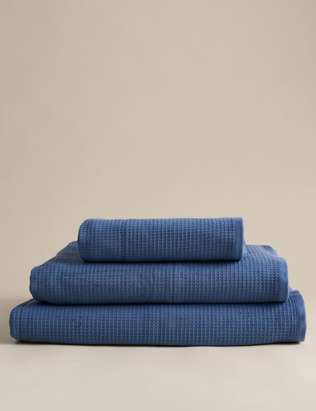 M&S Pure Cotton Reverse Waffle & Terry Towel - Hand Towel - Slate Blue