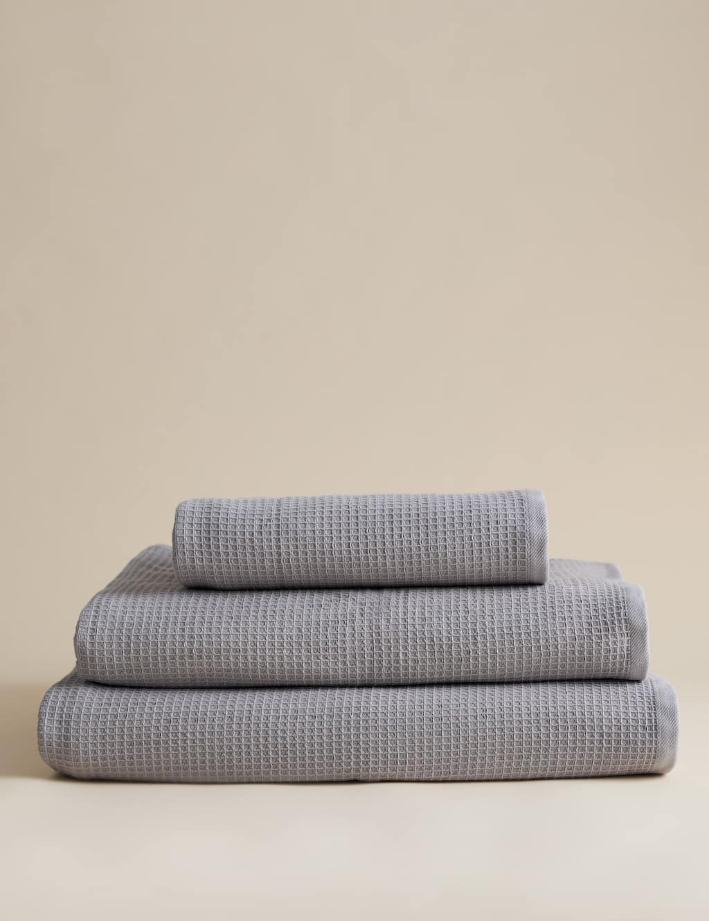 M&S Pure Cotton Waffle Towel - Hand Towel - Marble