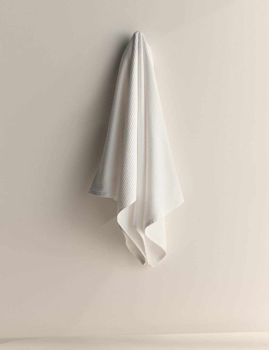 M&S Pure Cotton Waffle Towel - Bath Sheet - White