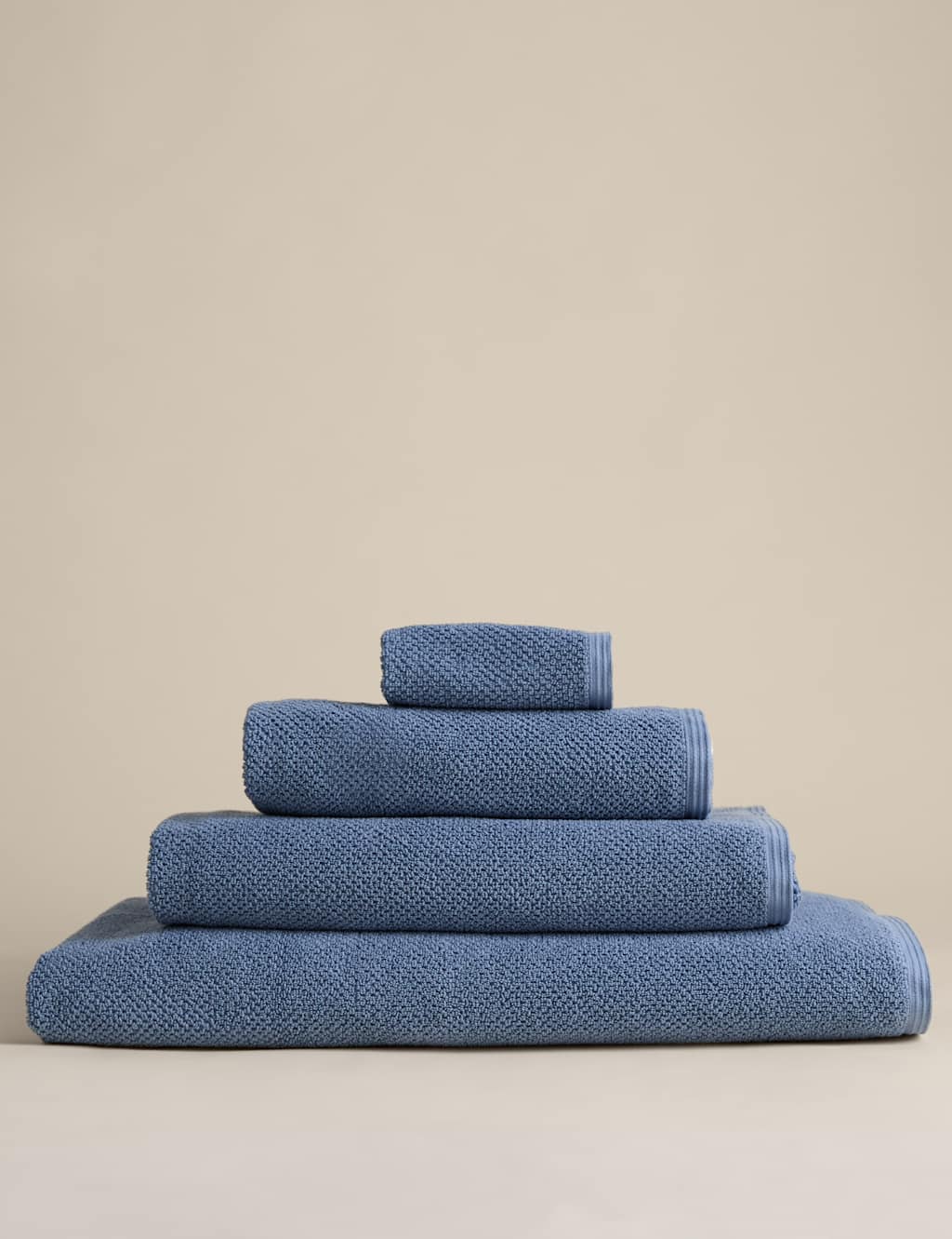 M&S Pure Cotton Rice Weave Bath Towel - Bath Towel - Slate Blue