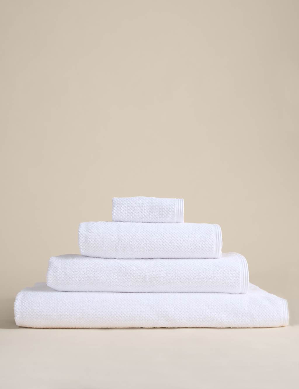 M&S Pure Cotton Rice Weave Bath Towel - Bath Sheet - White