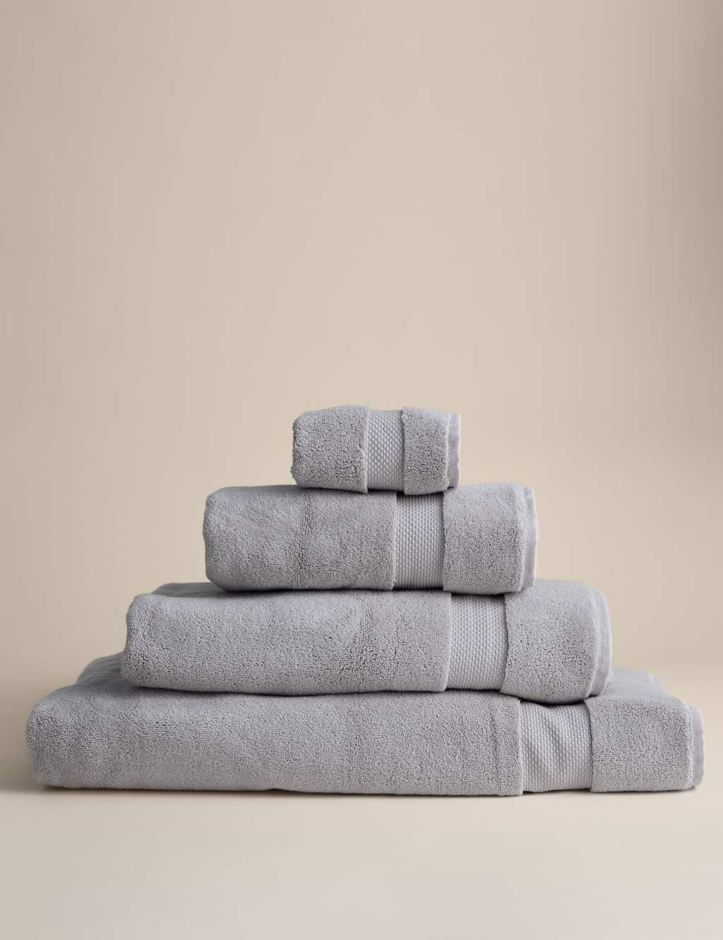 M&S Turkish Cotton Luxury Hotel Towel Silver Grey
