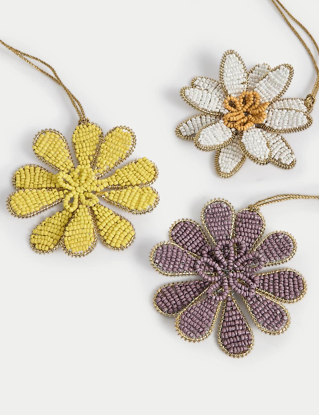 3pk Beaded Hanging Floral Decorations